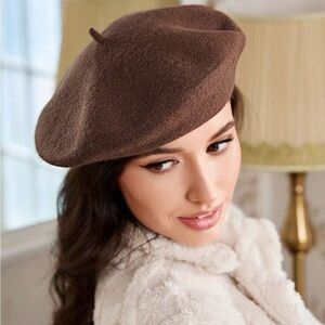 Brown Wool Beret - Classic Women's Hat